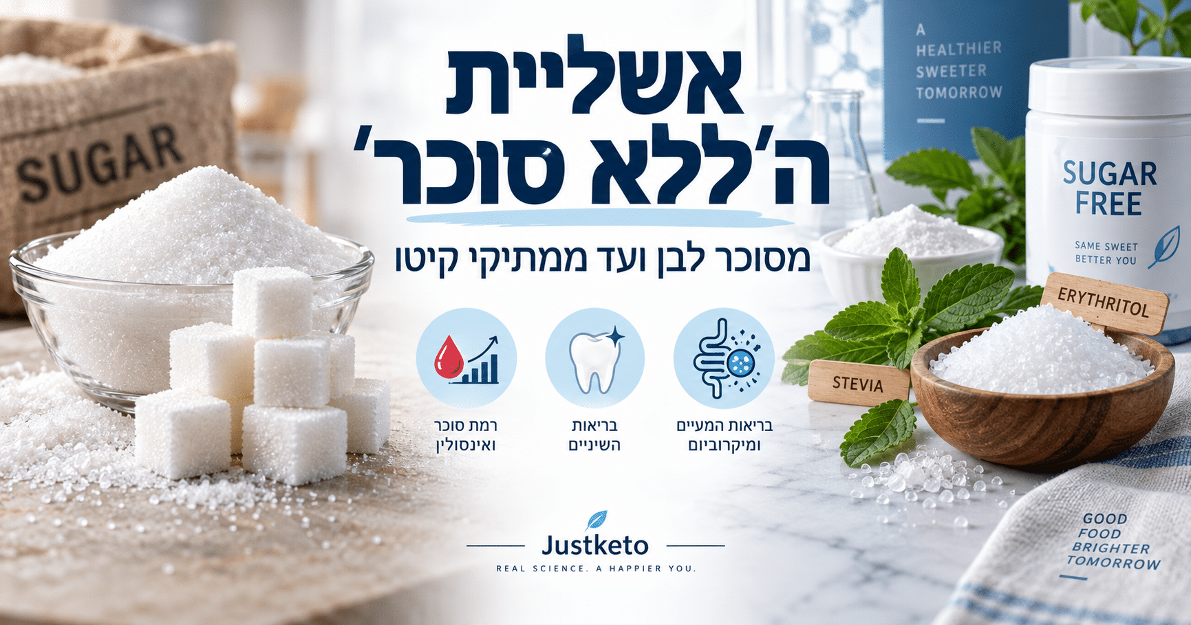 ממתיקים ללא סוכר - סוכר, סטיביה, אריתריטול וממתיקי קיטו